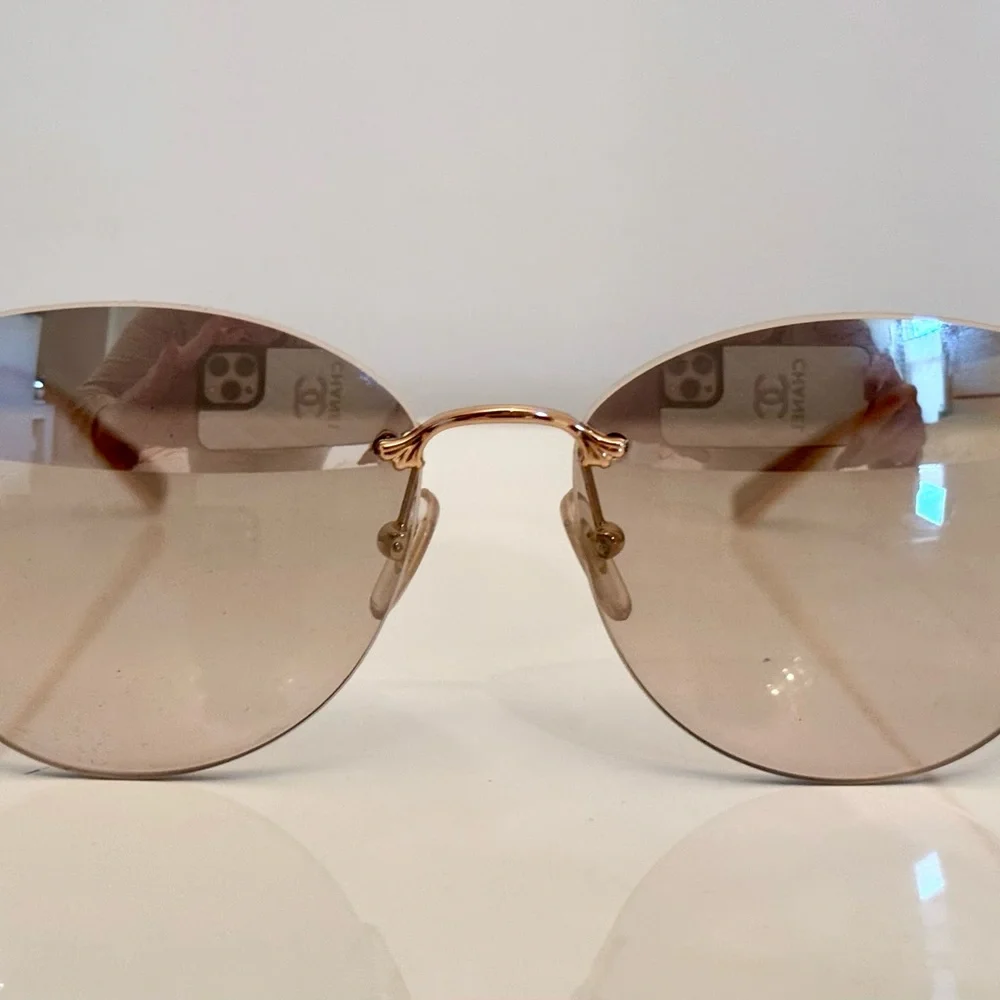 Versace VE2196B Rose Gold Cat Eye Sunglasses with Brown Gradient Lenses